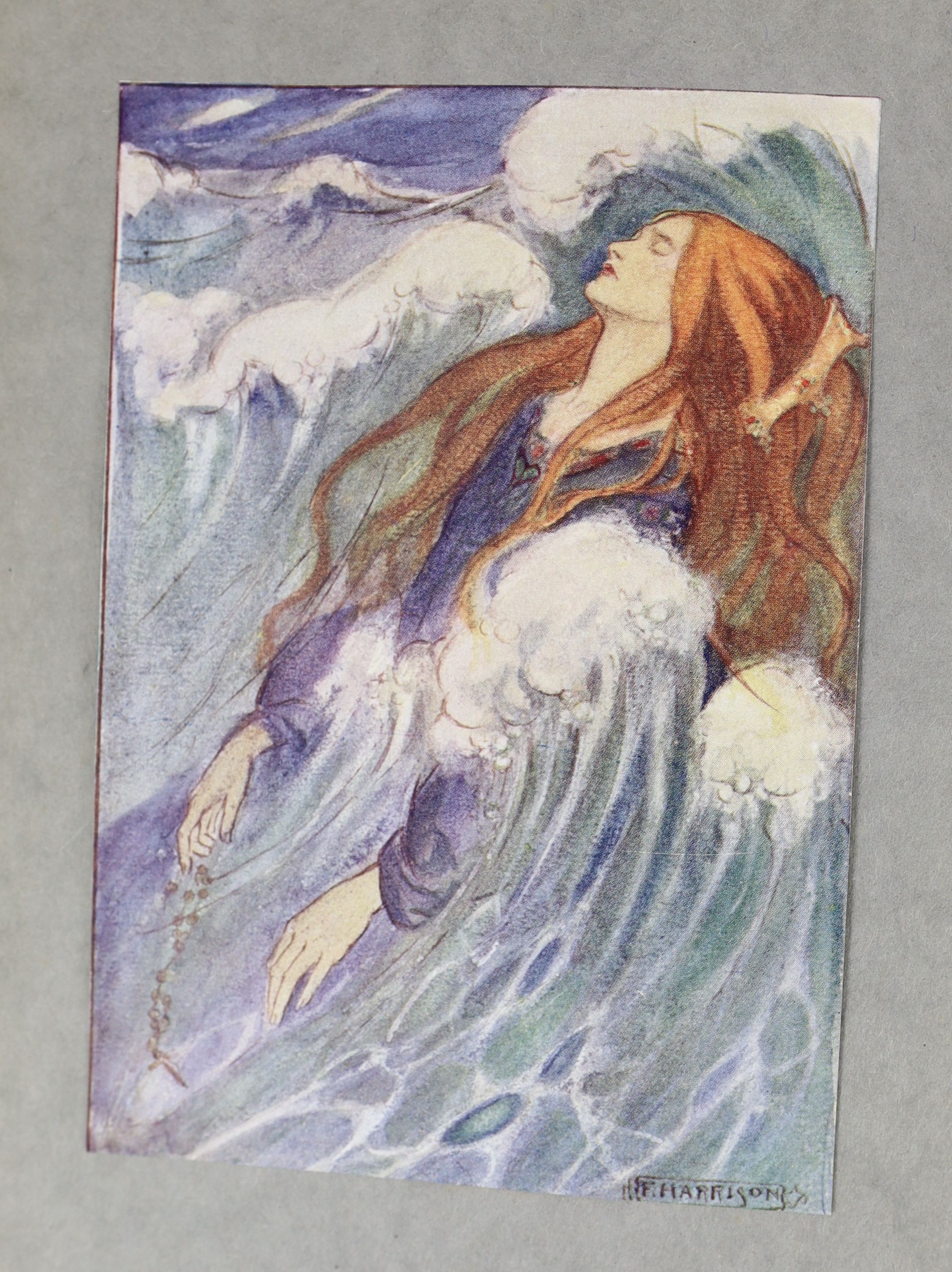 Rossetti, Christina Georgina - Poems, illustrated by Florence Harrison, 4to, cloth gilt, with 36 tipped-in colour plates, introduction by Alice Meynell, London, 1910